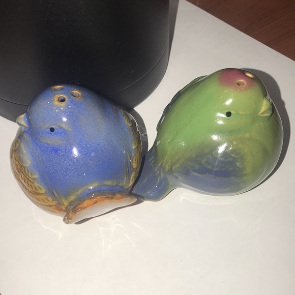 Pier 1 Salt and Pepper Shaker Chubby Birds - Blue & Green - Picture 11 of 11